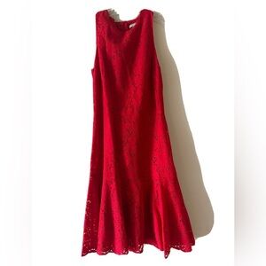 H&M Red Sleeveless Lace Dress